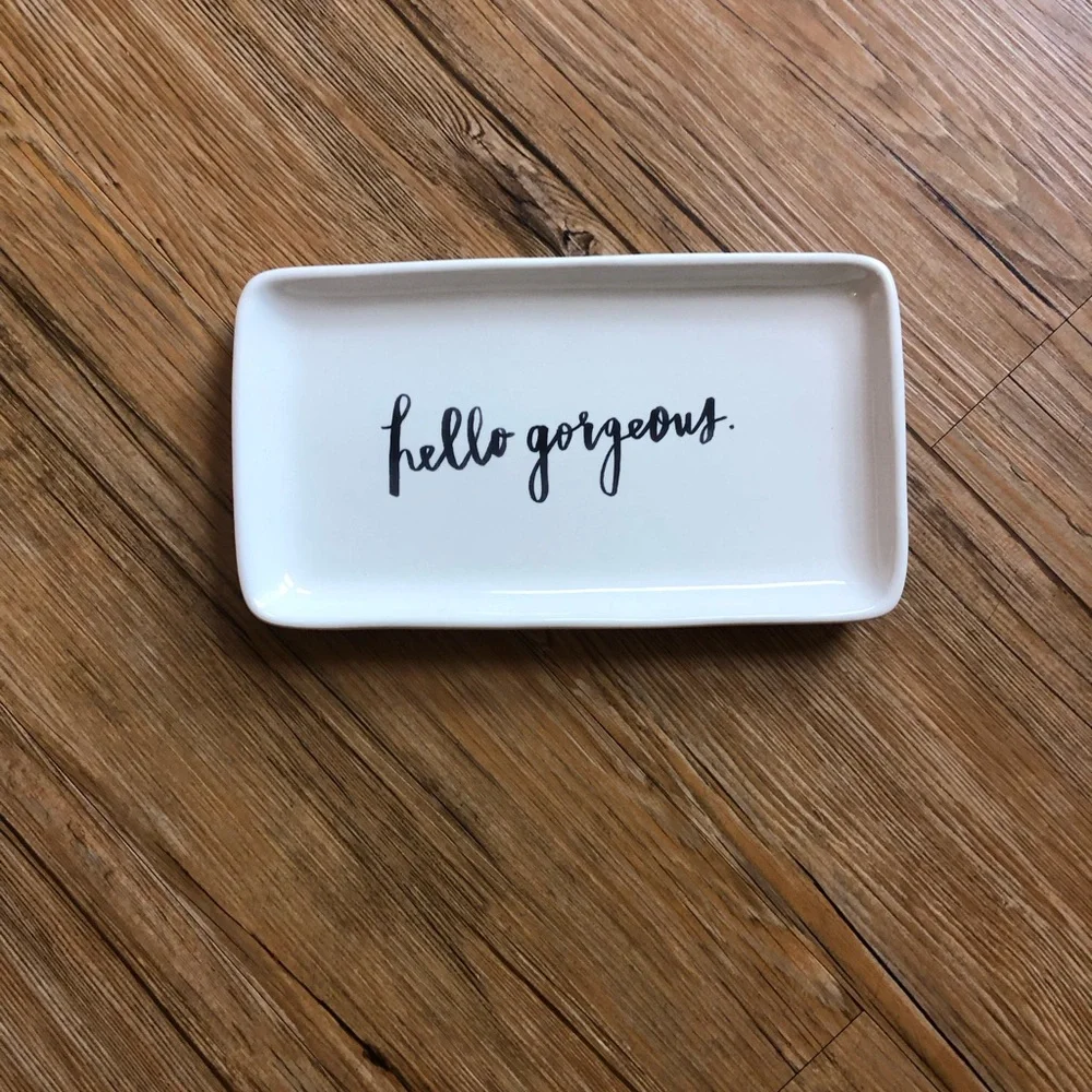 Rae Dunn “hello gorgeous” Ceramic Trinket/Vanity Tray